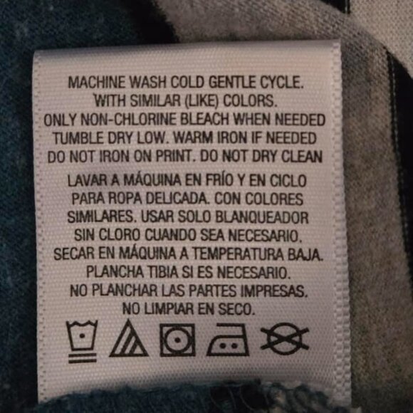 Men's Size Medium Blue/Gray/White & Black Long Sleeve V-Neck - Picture 8 of 8